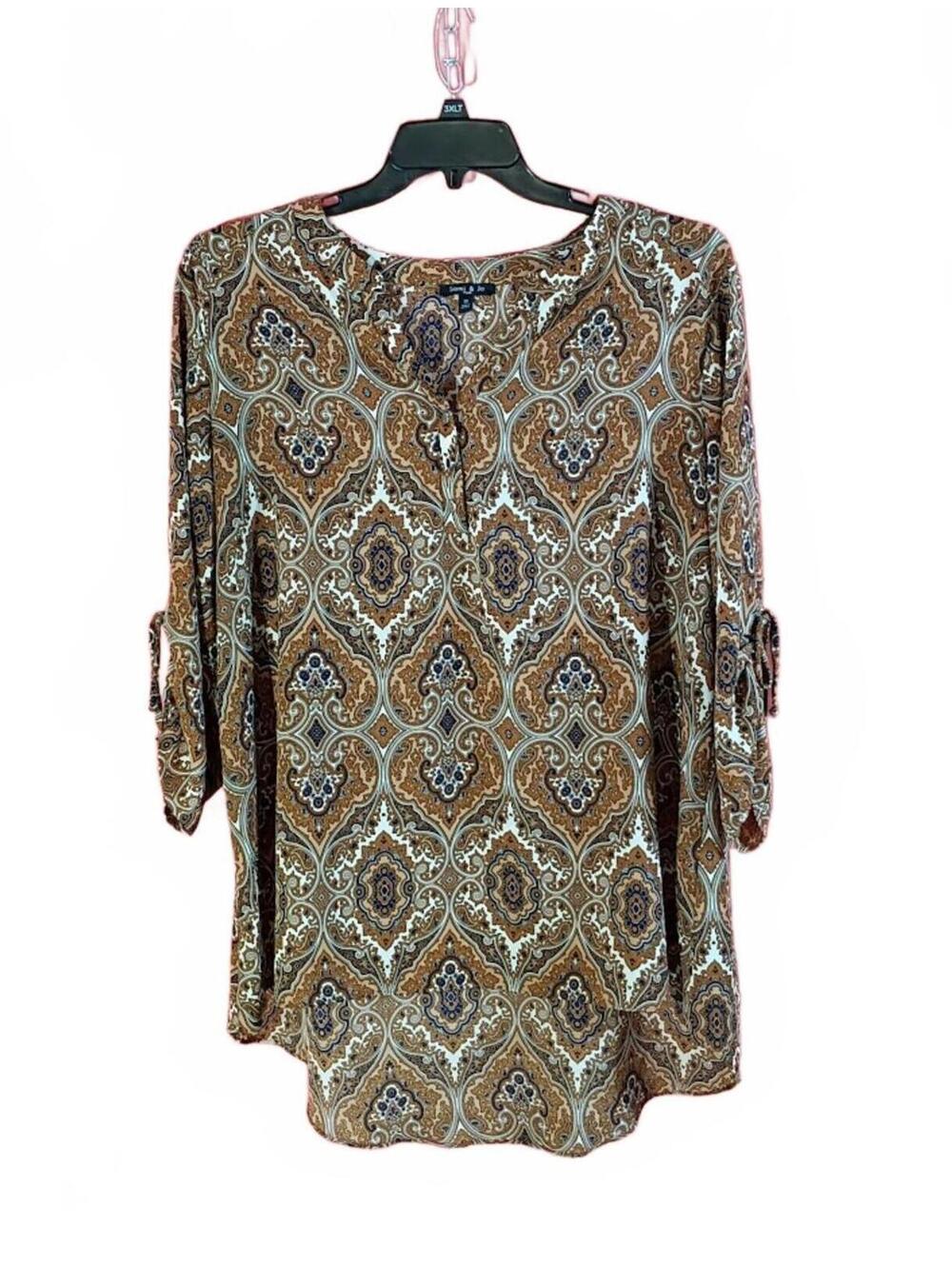 Sami & Jo Plus Paisley Print Blouse Tunic Plus Size 2X